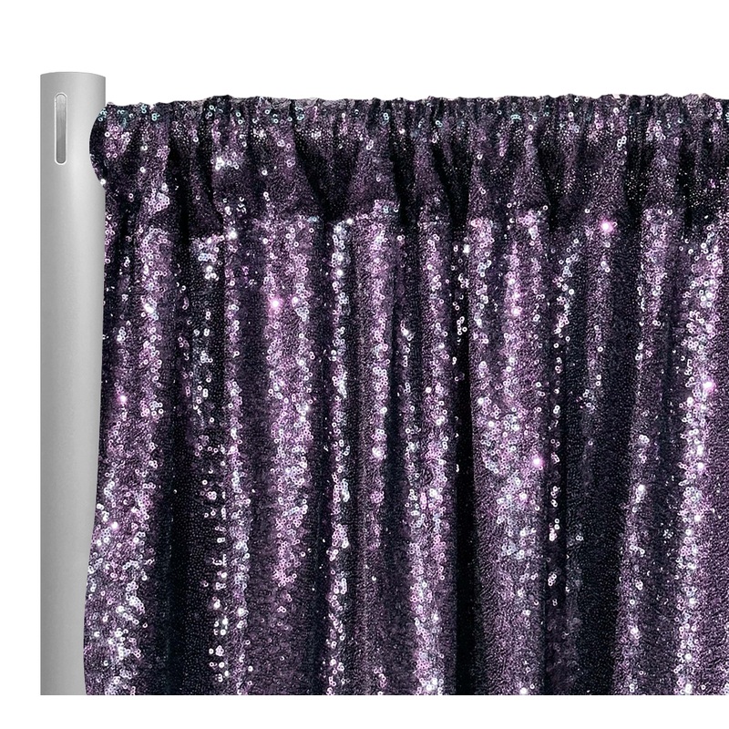 Glitz Sequins Drapery Panel in Eggplant