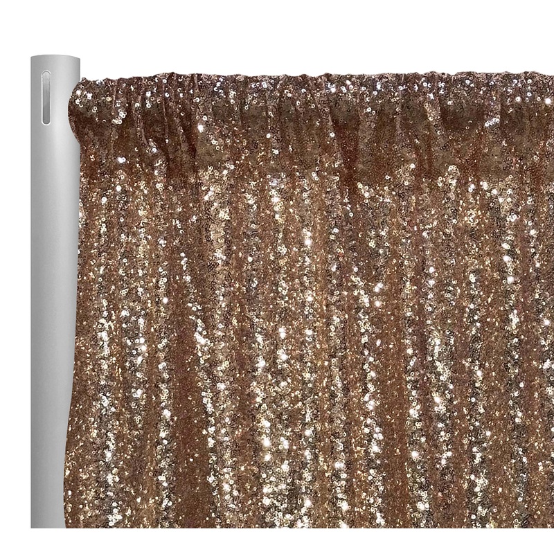 Glitz Sequins Drapery Panel in Rose Gold