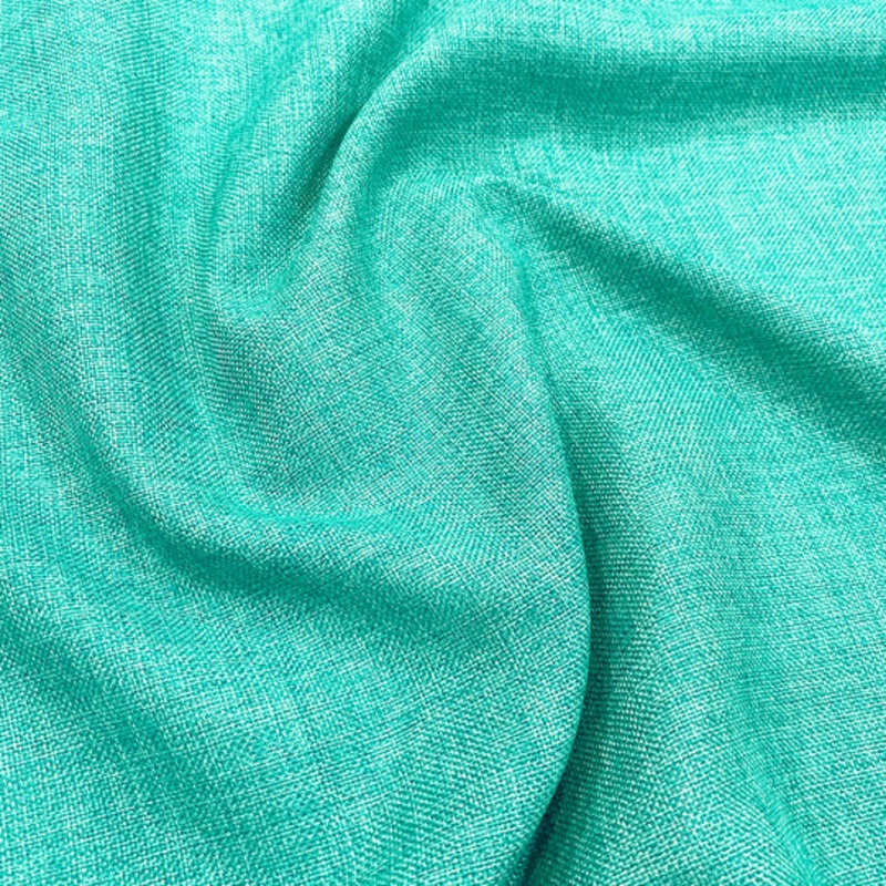 Imitation Burlap Drapery Panel in Teal Green