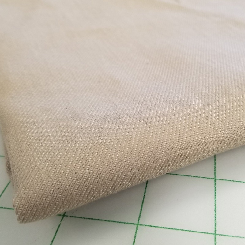 Japan Cotton Linen Colored Denim Tan Non-Stretch Woven 9oz- by the yard