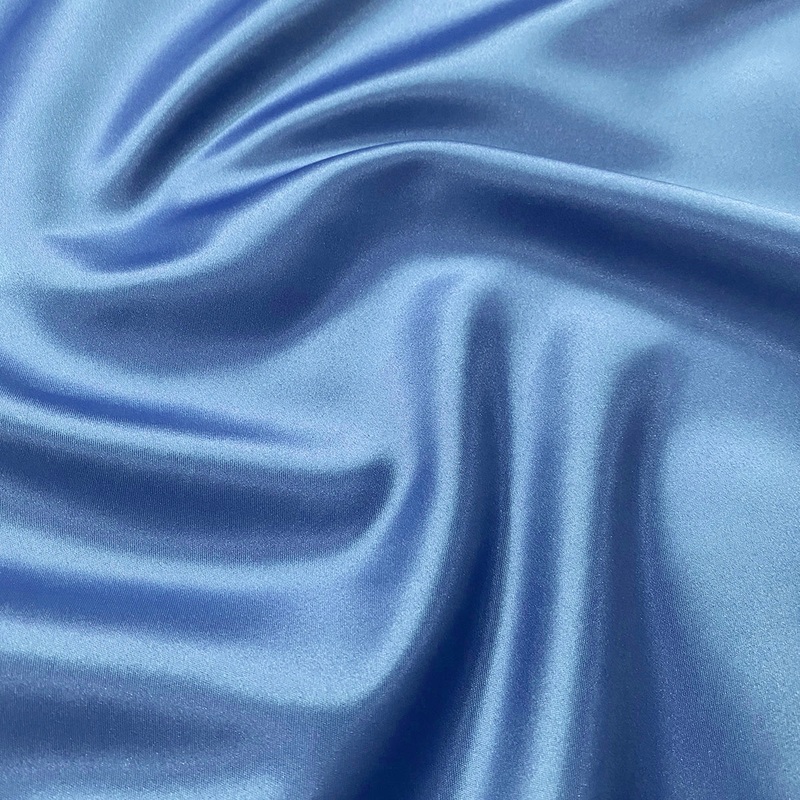 Lamour (Dull) Satin Drapery Panel in Blue 1119