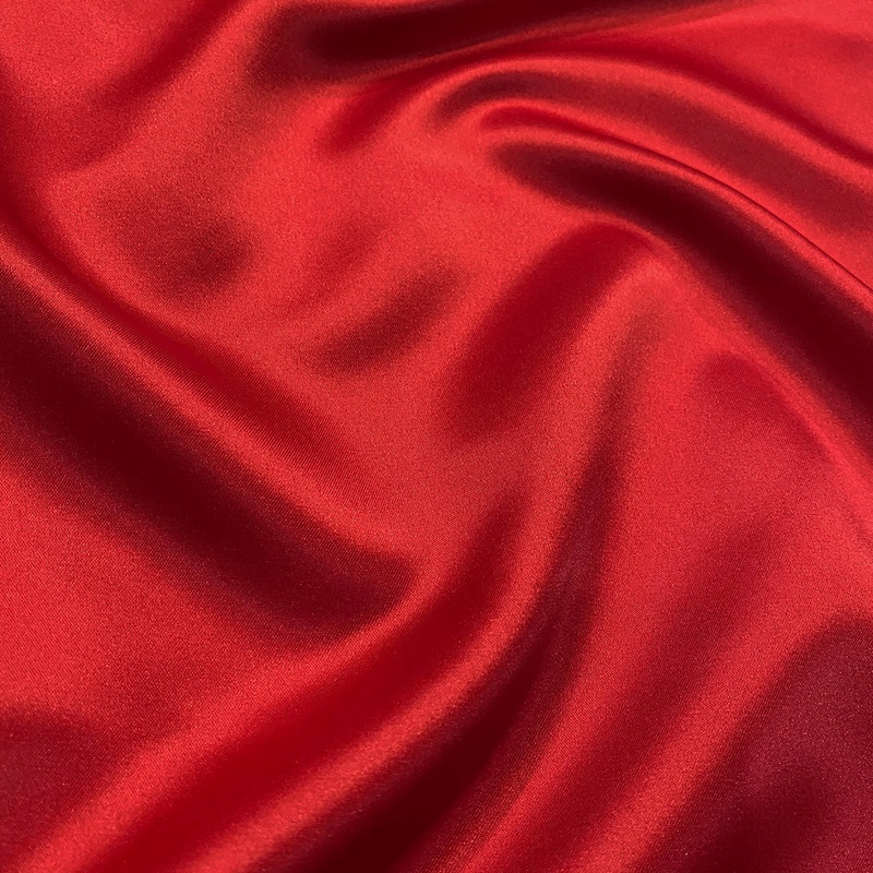 Lamour (Dull) Satin Drapery Panel in Red 1192