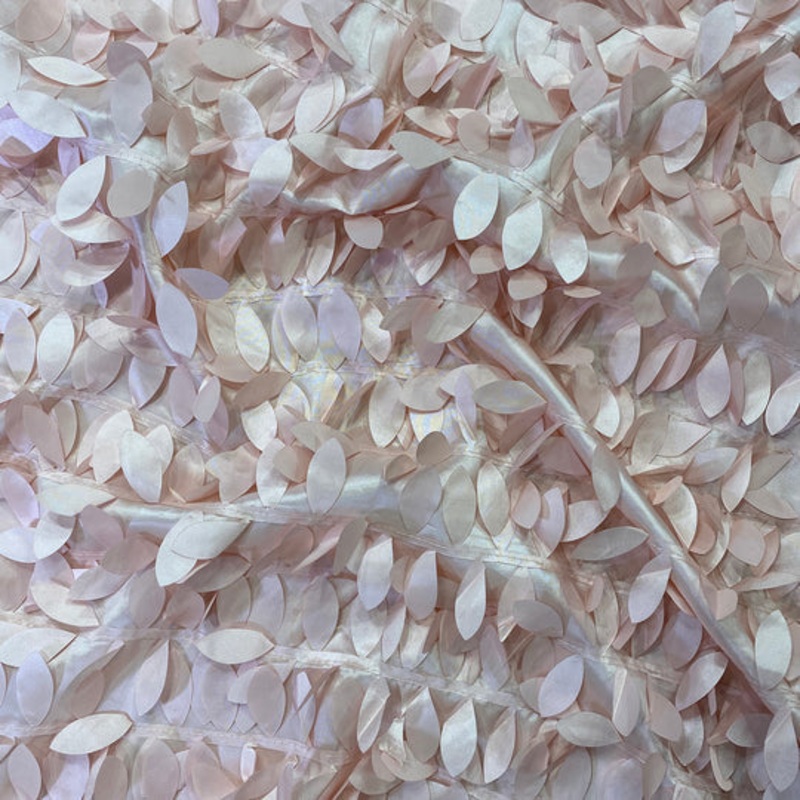 Leaf Hanging Taffeta Drapery Panel in Pink Petal