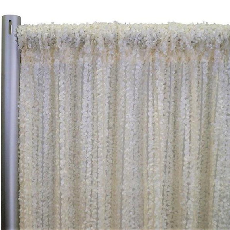 Mini Petals On Mesh Drapery Panels (54" Wide) / 3 Colors