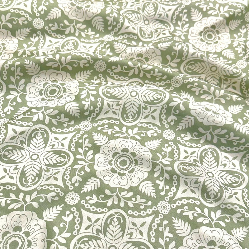 Morocco (Poly Print) Drapery Panel in Sage