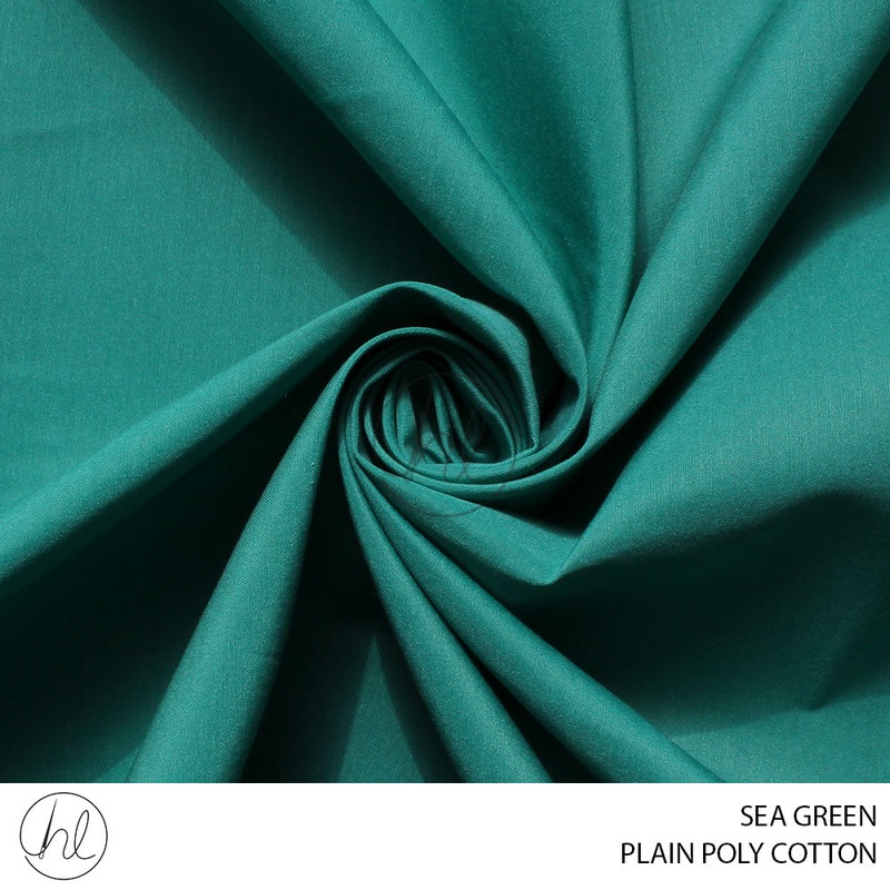 PLAIN POLY COTTON FABRIC 112CM SEA GREEN