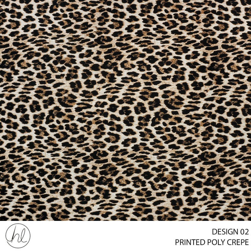 POLY CREPE PRINTED 150CM BEIGE ROLL ROLL 001