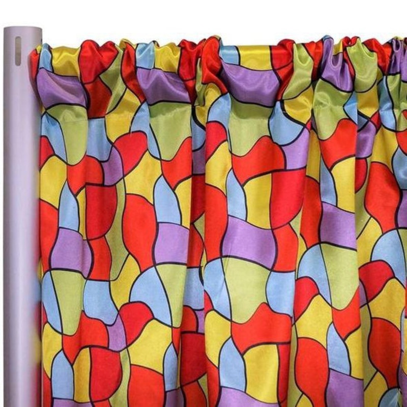 Puzzle Piece Print Drapery Panels (58" Wide) / 1 Color