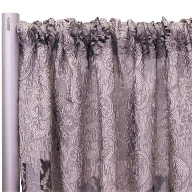 Regency Damask Sheer Drapery Panels (118" Wide) / 5 Colors
