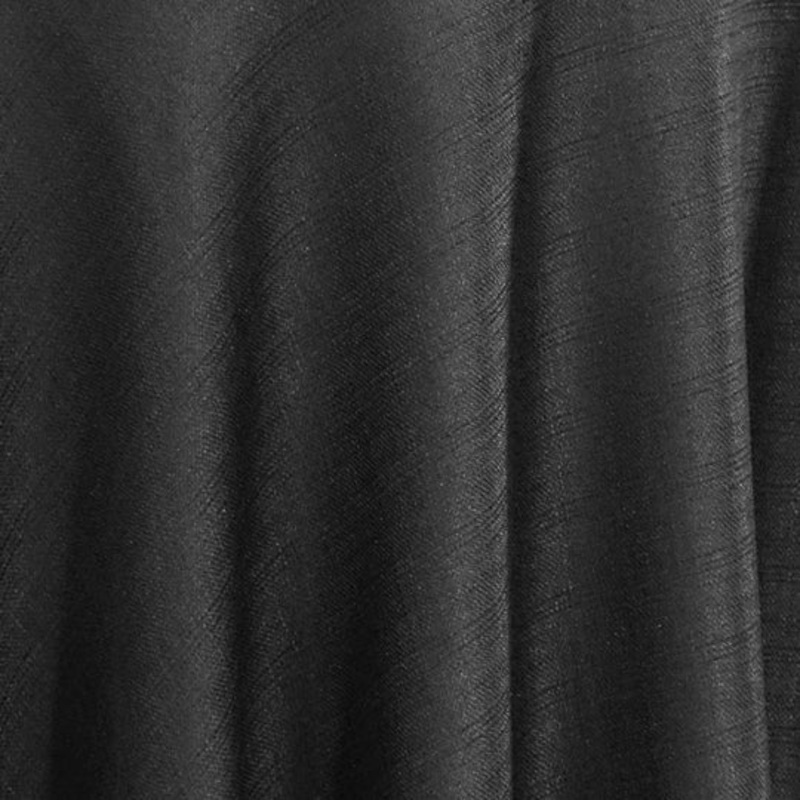 Rustic Linen Drapery Panel in Black