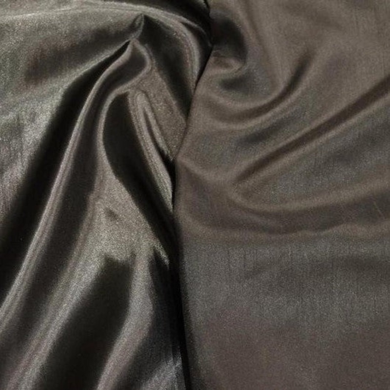 Shantung Satin (Reversible) Drapery Panel in Charcoal