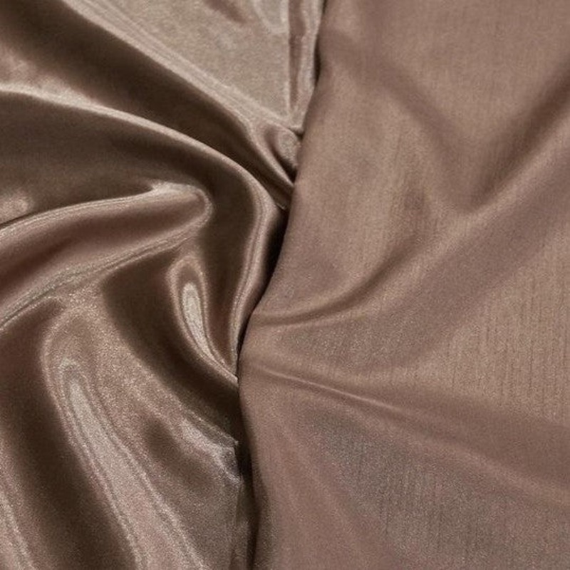 Shantung Satin (Reversible) Drapery Panel in Mocha
