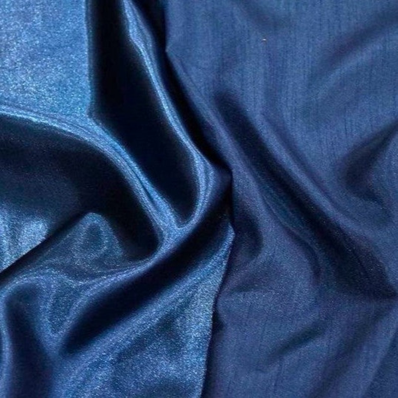 Shantung Satin (Reversible) Drapery Panel in Navy