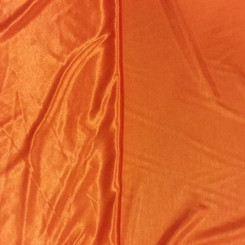 Shantung Satin (Reversible) Drapery Panel in Orange