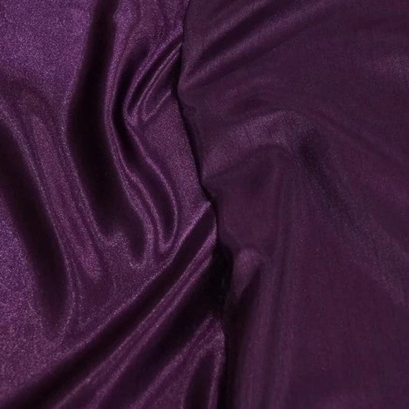 Shantung Satin (Reversible) Drapery Panel in Plum