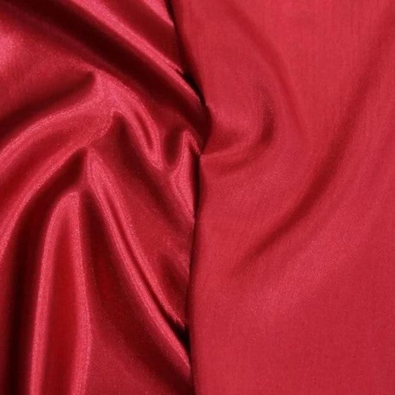 Shantung Satin (Reversible) Drapery Panel in Red DK