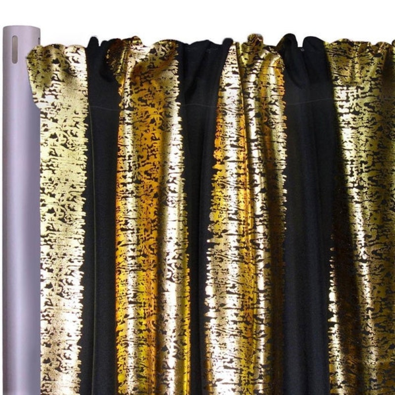 Stripe (Metallic Print) Drapery Panels (58" Wide) / 4 Colors
