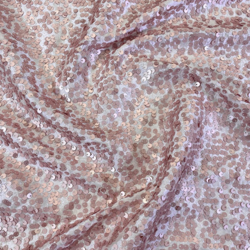 Taffeta Sequins Drapery Panel in Blush Matte
