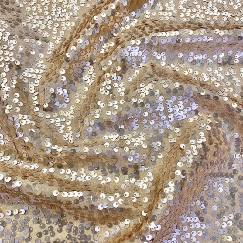Taffeta Sequins Drapery Panel in Champagne