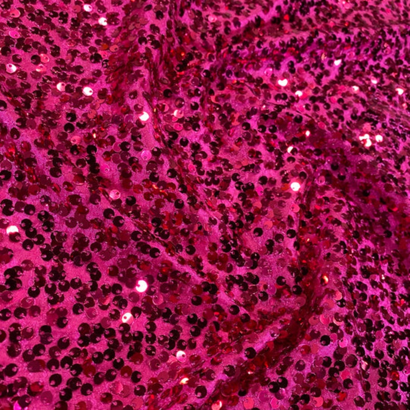 Taffeta Sequins Drapery Panel in Fuchsia