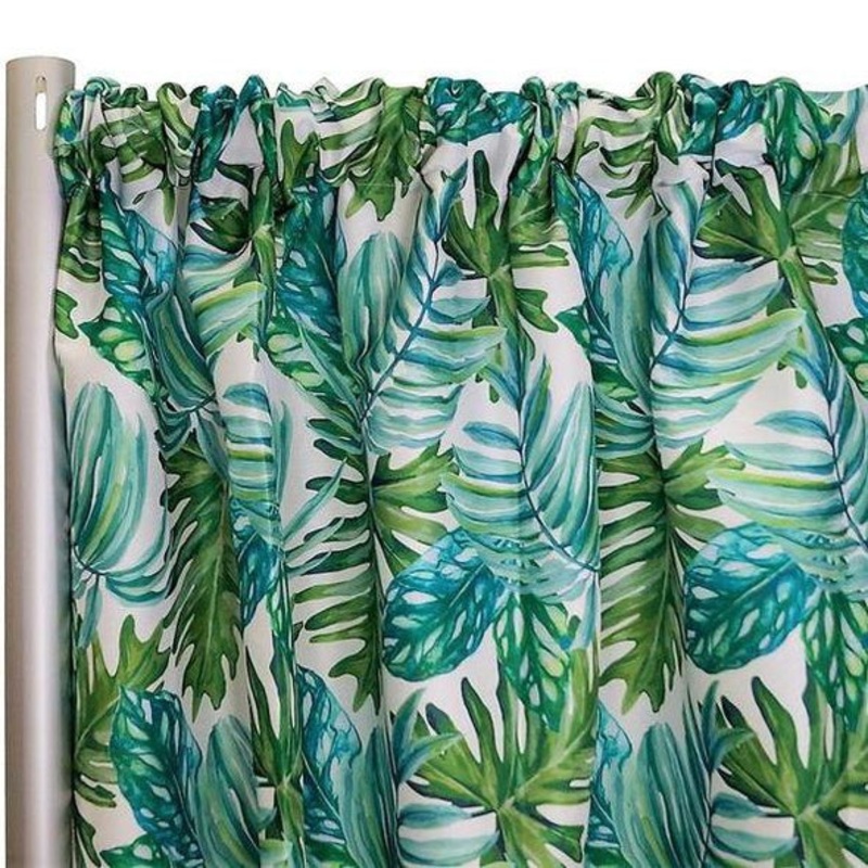 Tropical Print (Dupioni) Drapery Panels (57" Wide) / 3 Colors