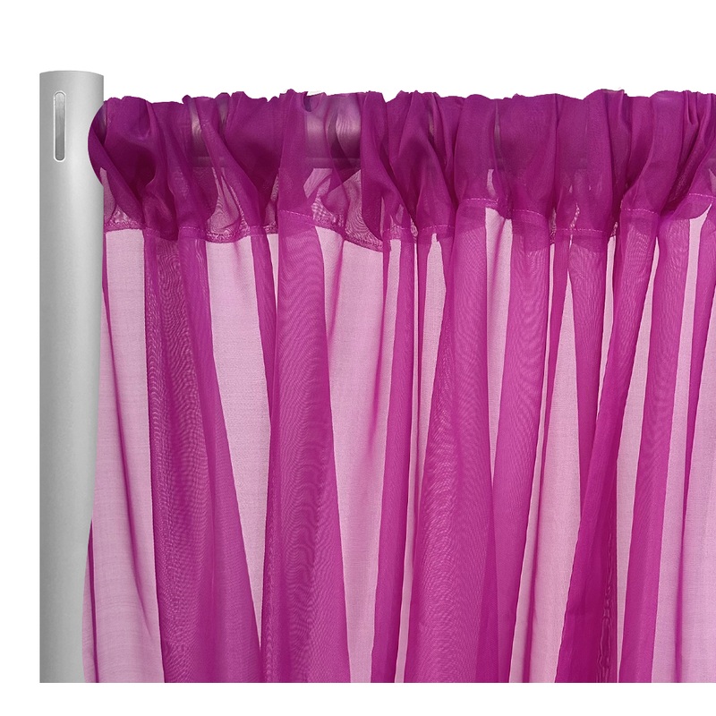 Voile Drapery Panel in Fuchsia 1229