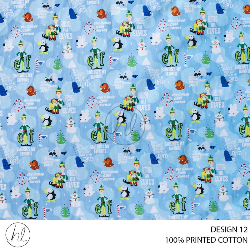 100% PRINTED COTTON 3408 SKY BLUE 110CM PER M