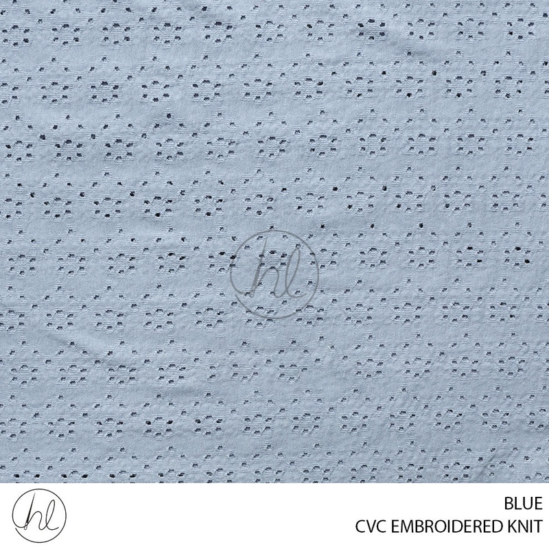 CVC EMBROIDERED KNIT 51 BLUE 150CM PER M