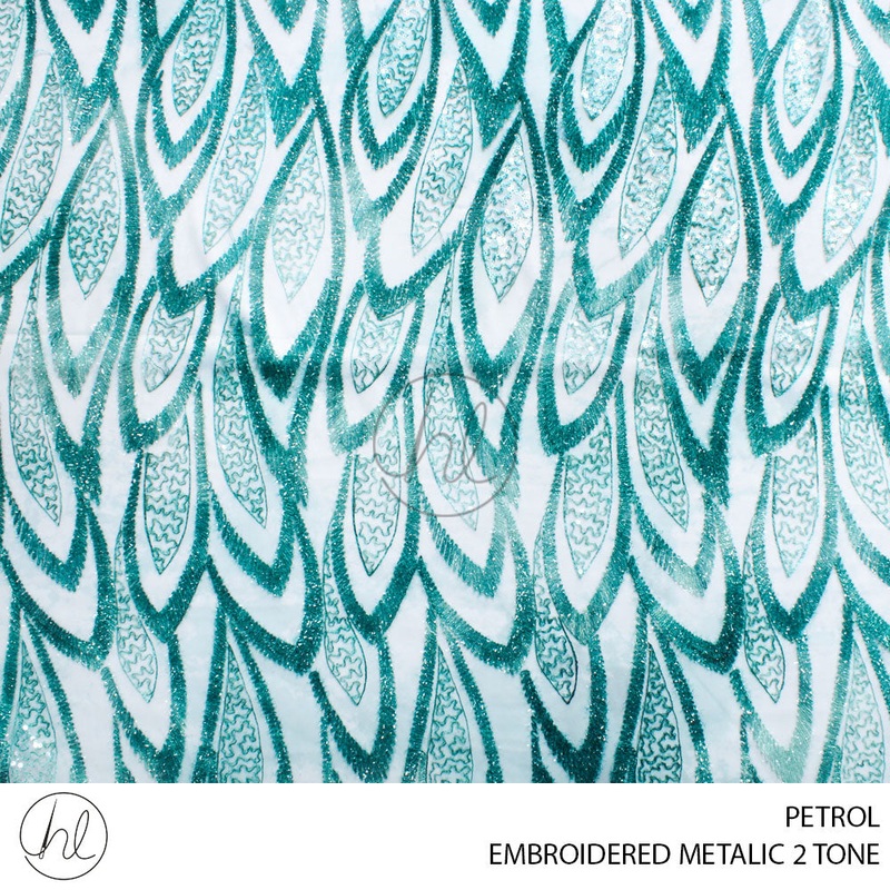 EMBROIDERED METALLIC 2 TONE 56 PETROL 120CM PER M