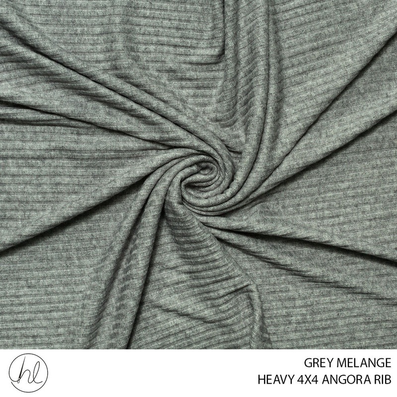 HEAVY 4X4 ANGORA RIB 51 GREY MELANGE 150CM PER M