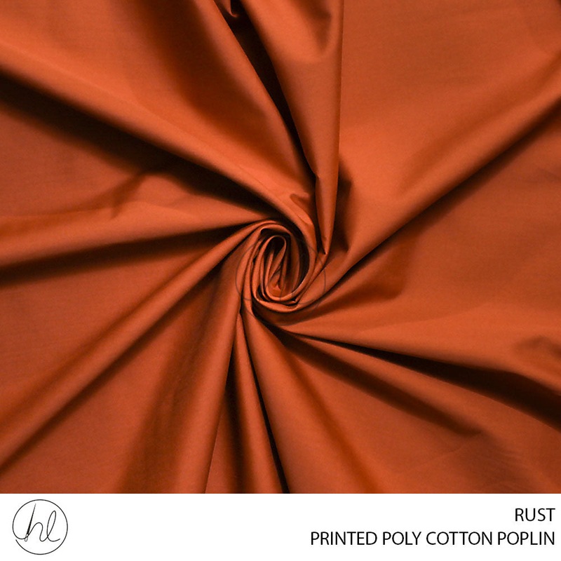 POLY COTTON POPLIN 56 RUST 150CM PER M