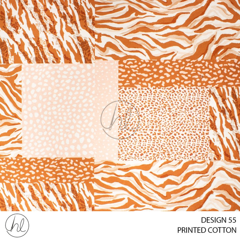 PRINTED COTTON BRONZE 51 RUST 150CM PER M