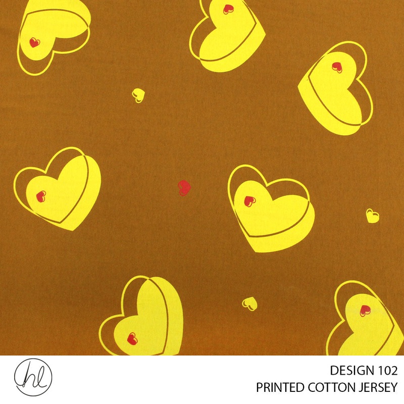 PRINTED COTTON JERSEY DESIGN 102 150CM WIDE PER M51