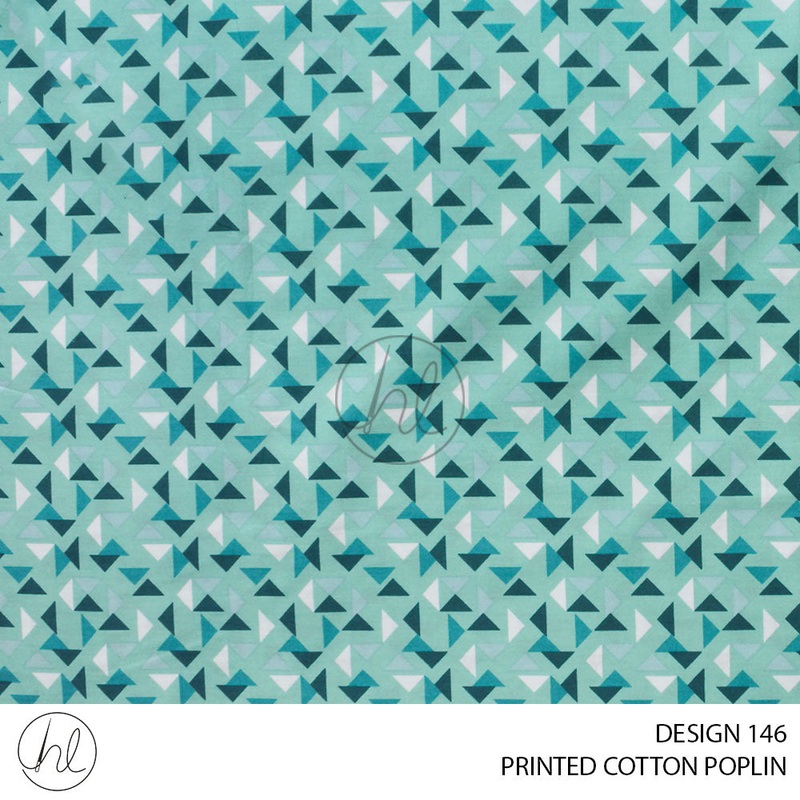 PRINTED COTTON POPLIN 51 AQUAMARINE 145CM PER M