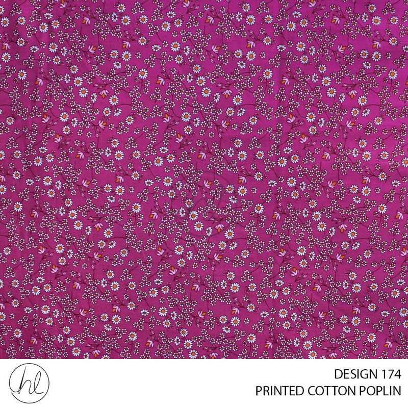 PRINTED COTTON POPLIN 51 FUSCHIA 112CM PER M