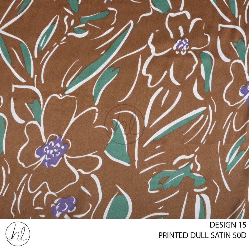 PRINTED DULL SATIN 50D 51 PER MBROWNDESIGN 15 150CM WIDE