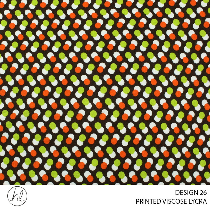 PRINTED VISCOSE LYCRA DESIGN 26 150CM WIDE PER M51