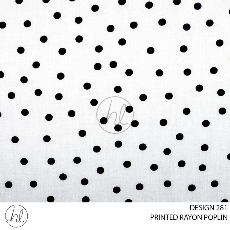RAYON POPLIN PRINT 51 PER M IVORY DESIGN 281 150CM WIDE