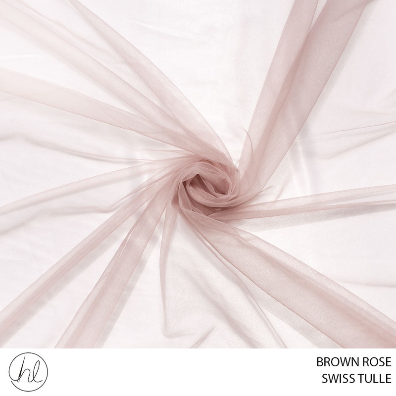 SWISS TULLE 53  BROWN ROSE 150CM PER M