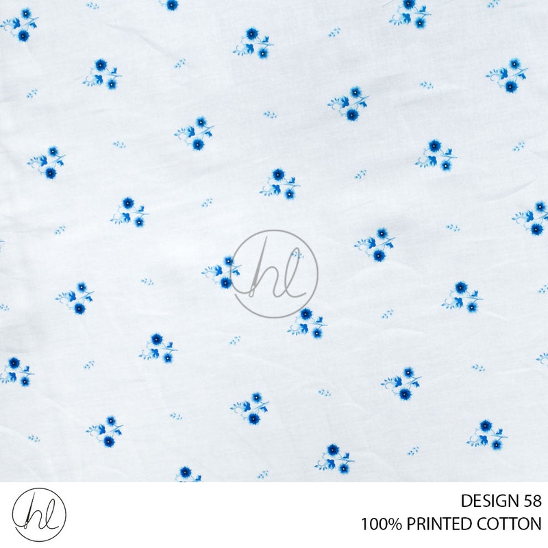 100% PRINTED COTTON 3408 BABY BLUE 110CM PER M