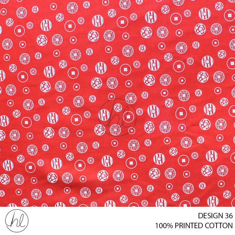 100% PRINTED COTTON 3408 CORAL 110CM PER M