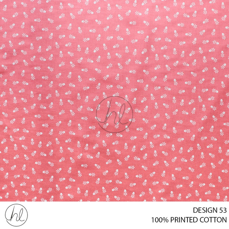 100% PRINTED COTTON 3408 SWEET PINK 110CM PER M