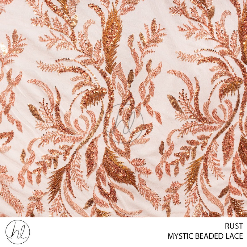 Mystic Beaded Lace 53 Rust 125cm Per M