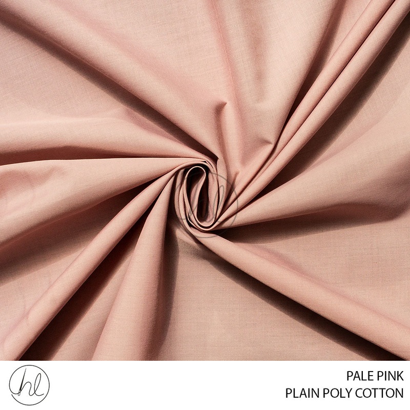 PLAIN POLY COTTON FABRIC 112CM PALE PINK