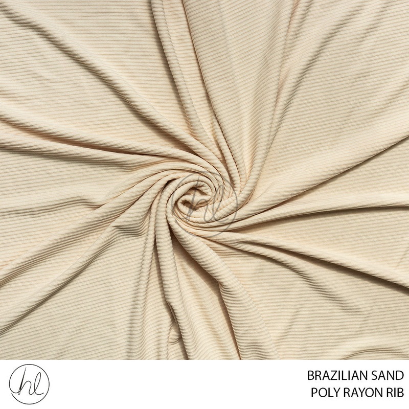 POLY RAYON RIB 51 BRAZILIAN SAND 150CM PER M