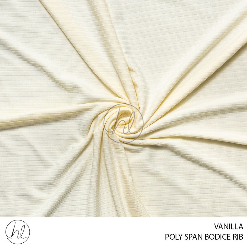 POLY SPAN BODICE RIB 51 VANILLA ICE 150CM PER M
