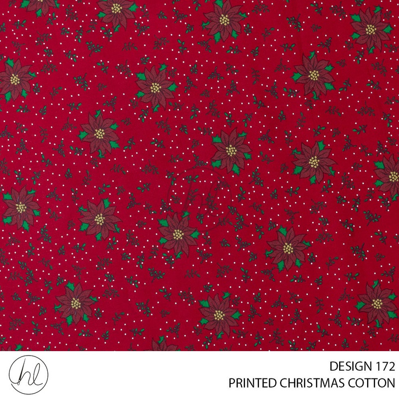 PRINTED CHRISTMAS COTTON DESIGN 08 51 RED 145CM PER M