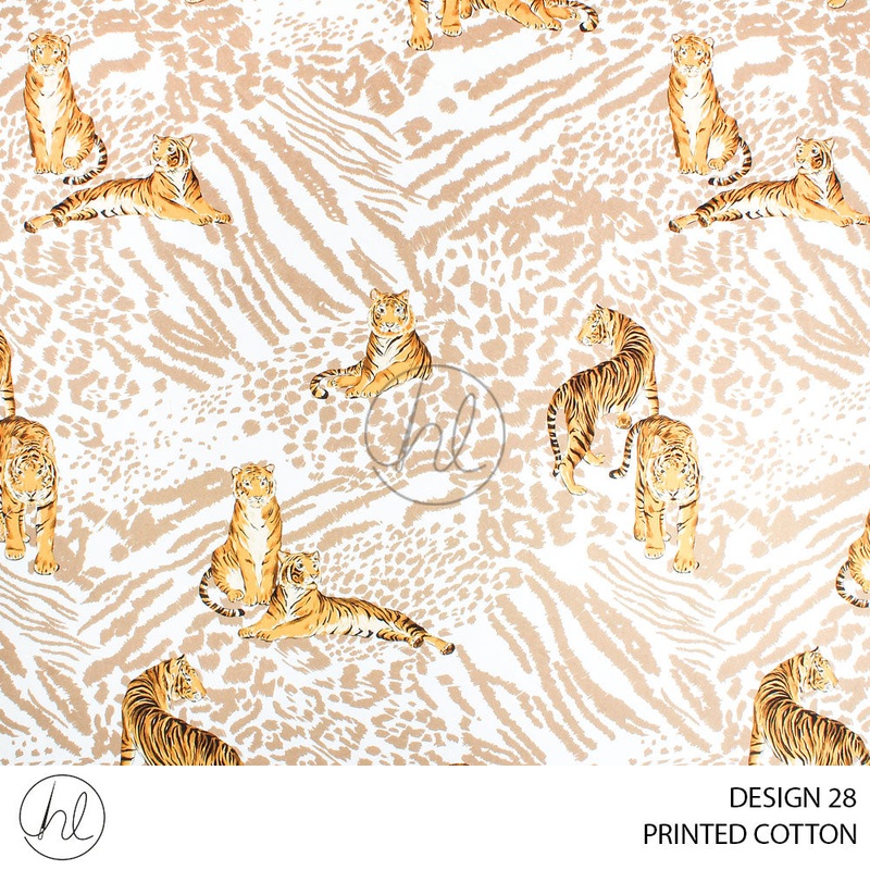 PRINTED COTTON BRONZE 51 CREAM 150CM PER M