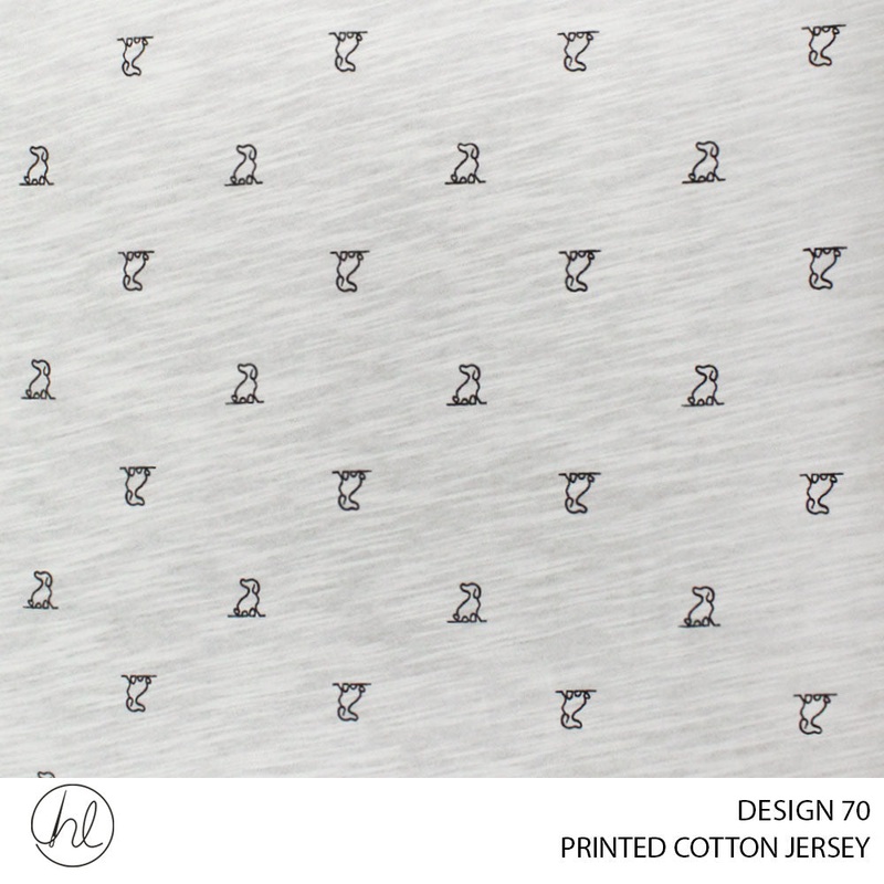 PRINTED COTTON JERSEY DESIGN 70 150CM WIDE PER M51