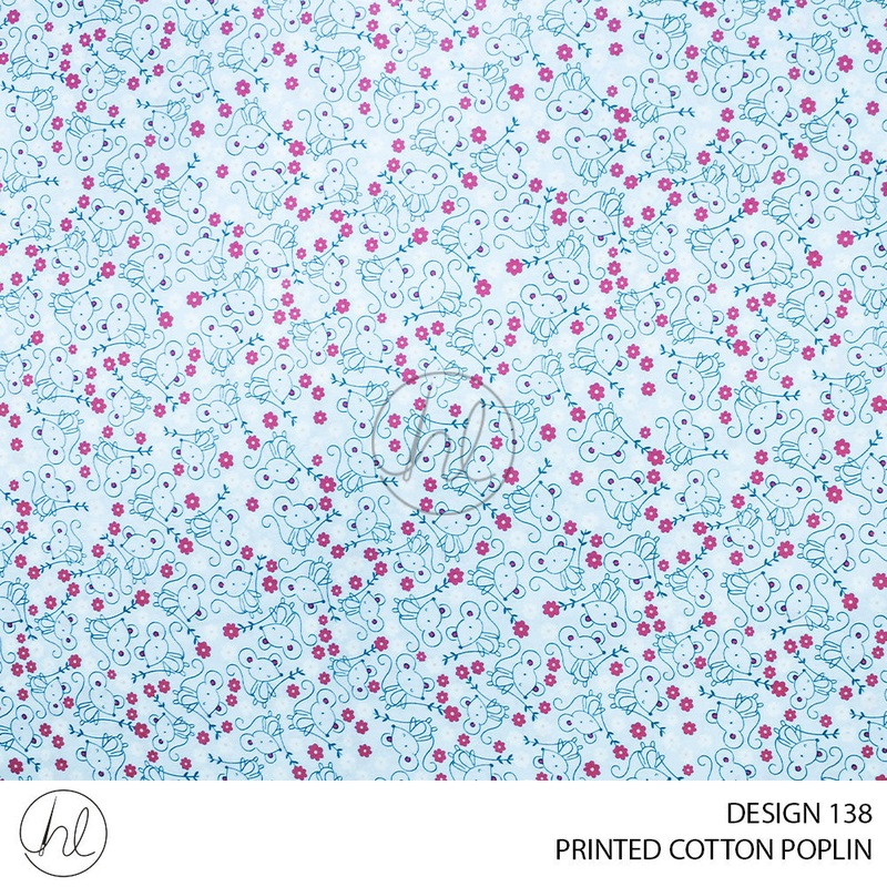 PRINTED COTTON POPLIN 51 BABY BLUE 145CM PER M